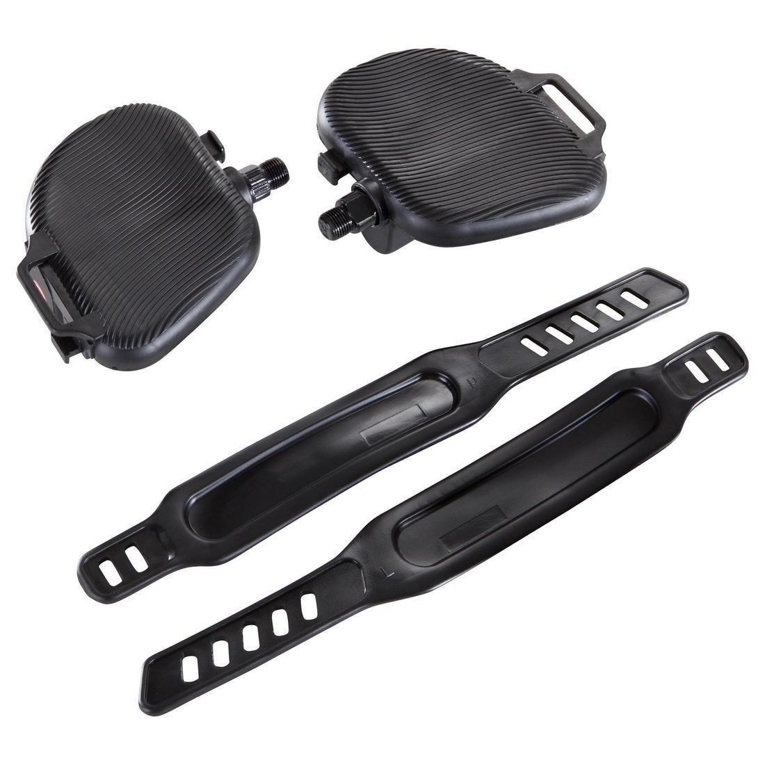 Pair Of Standard Exercise Bike Pedals, Black, No Color, large image number 3