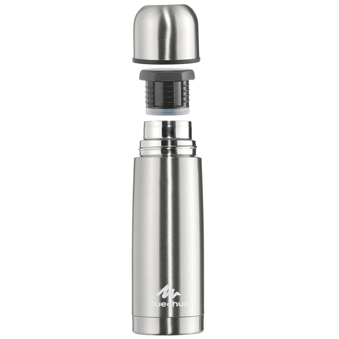 QUECHUA - Stainless Steel Isothermal Bottle, Grey