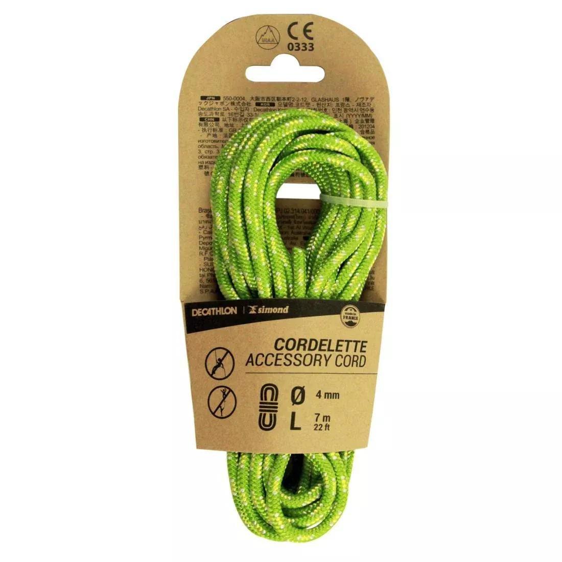 Climbing and Mountaineering Cordelette, Fluo Green, No Color, large image number 0