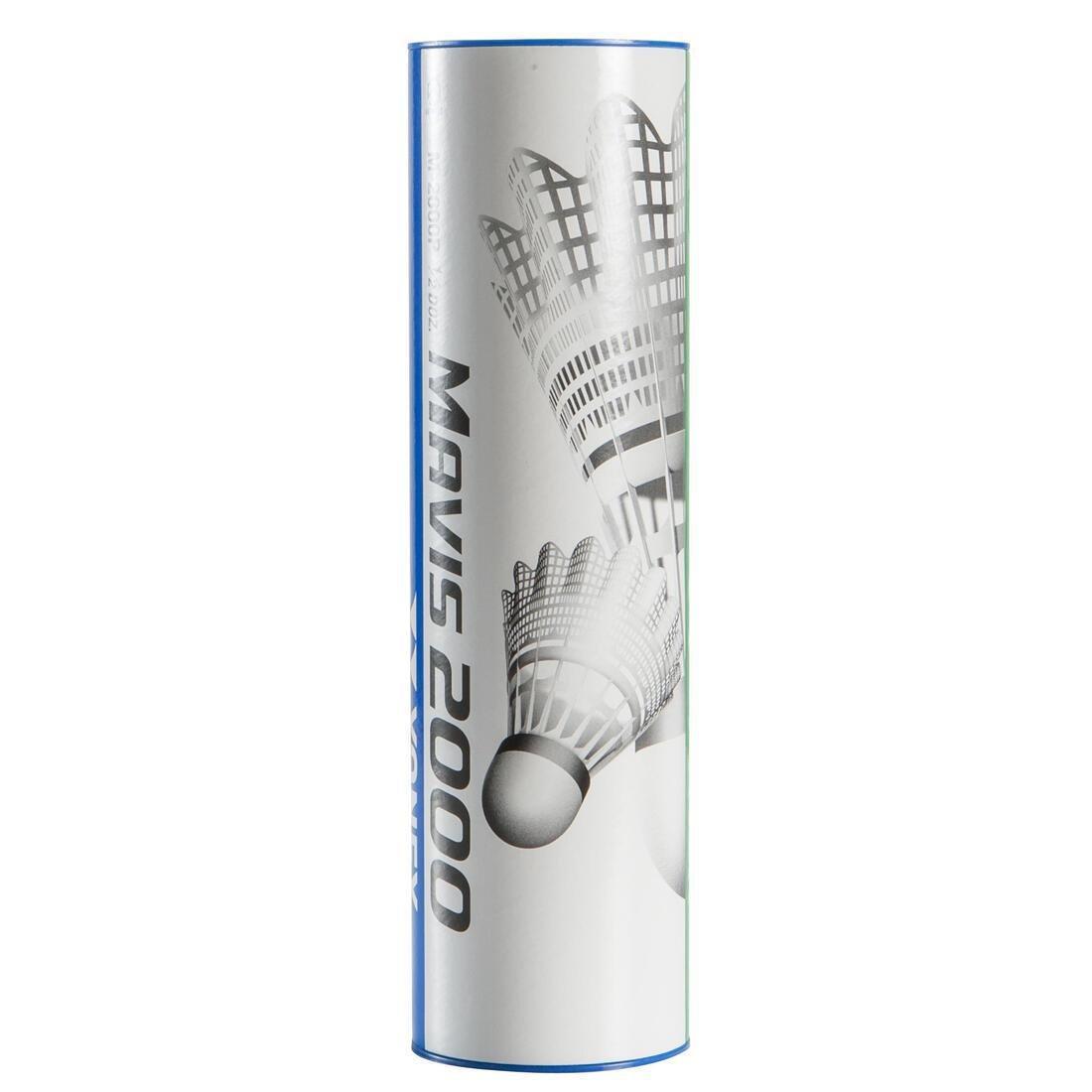 Badminton Shuttlecocks Mavis 2000 6-Pack, White, No Color, large image number 0