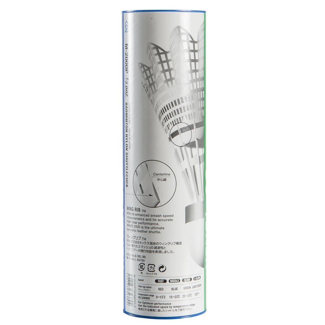 Badminton Shuttlecocks Mavis 2000 6-Pack, White, No Color, large image number 1
