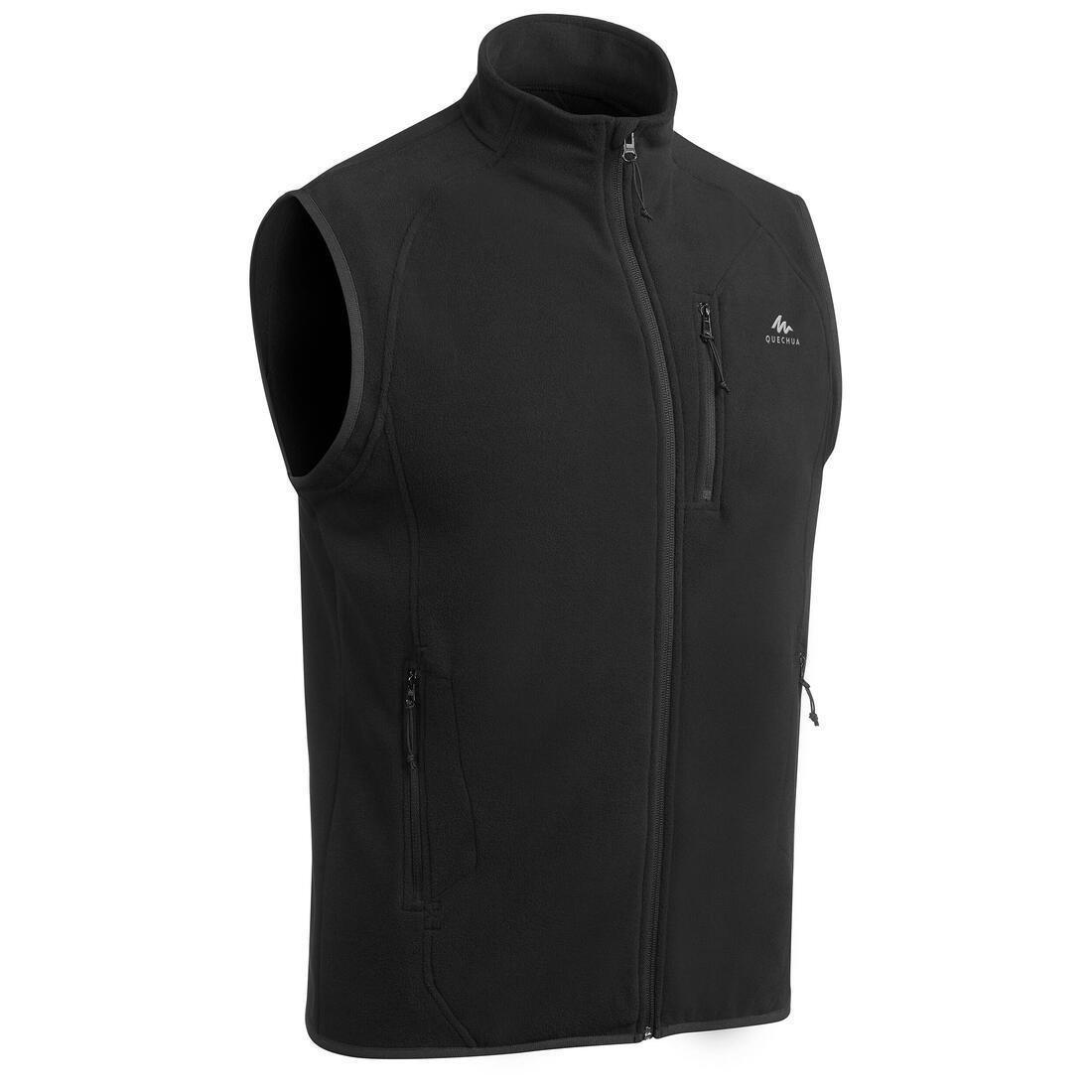 تسوق Men's Hiking Fleece Sleeveless Jacket Mh120, Black QUECHUA