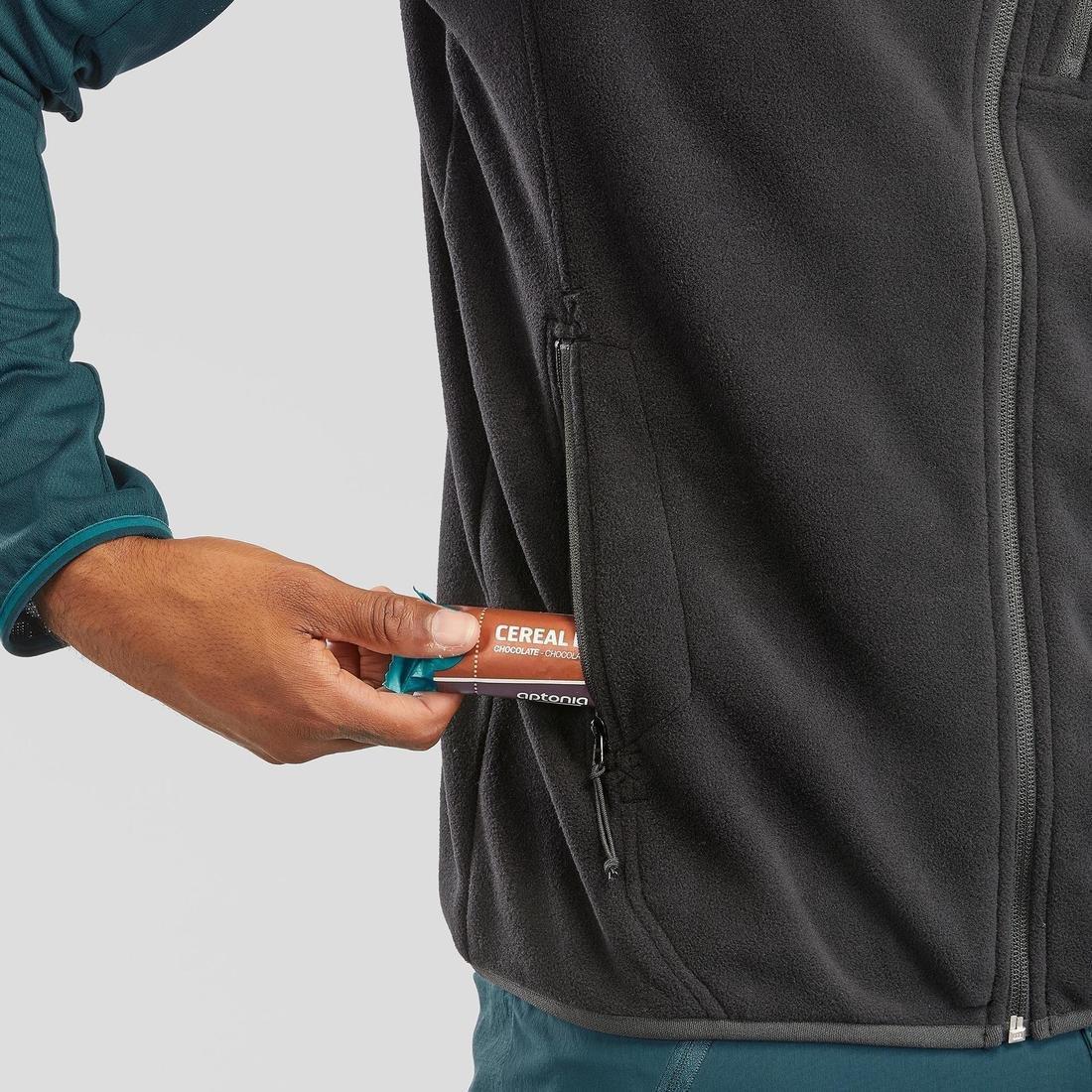 Men's Hiking Fleece Sleeveless Jacket Mh120, Black, No Color, large image number 7