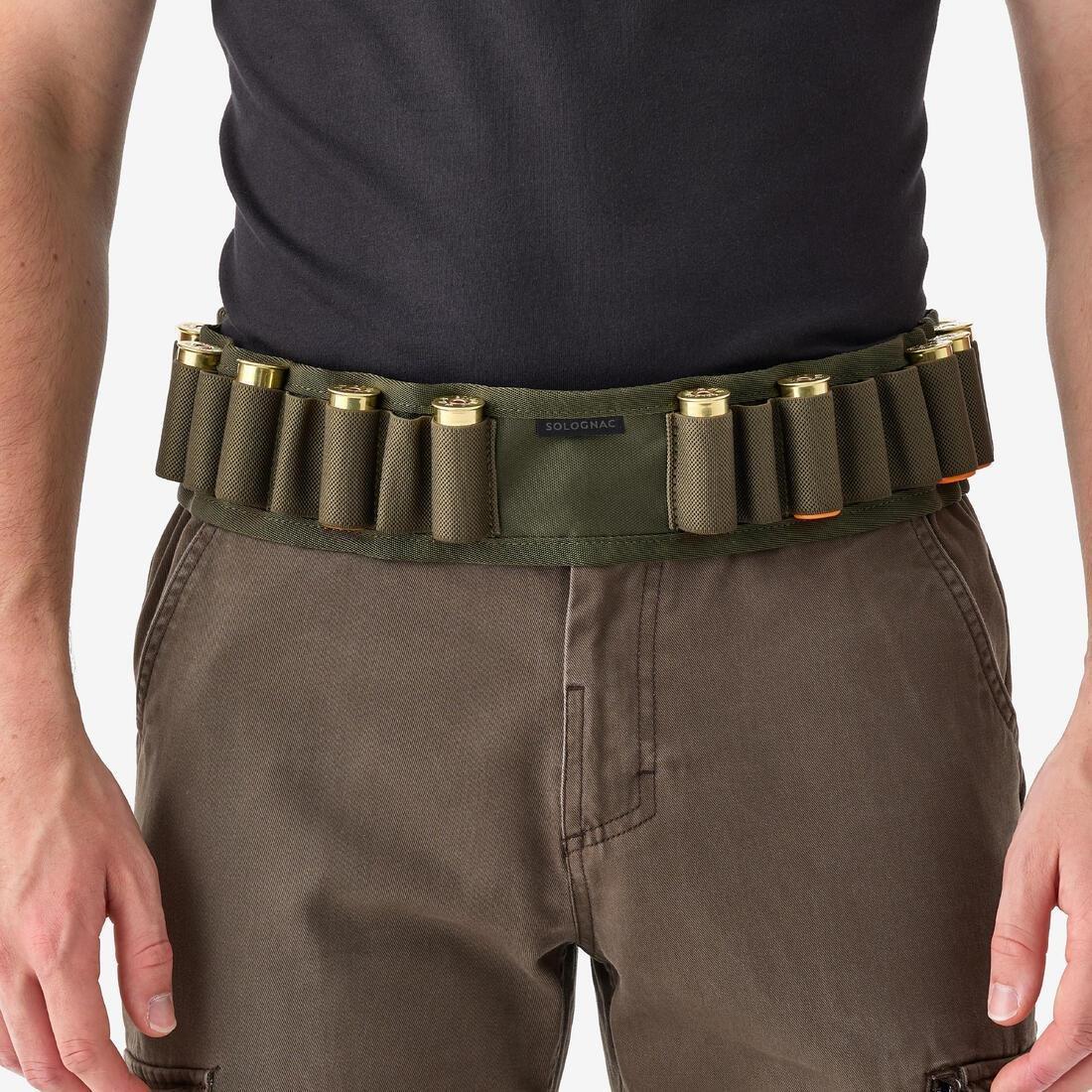 12 Gauge Fabric Hunting Cartridge Belt, Green, No Color, large image number 0