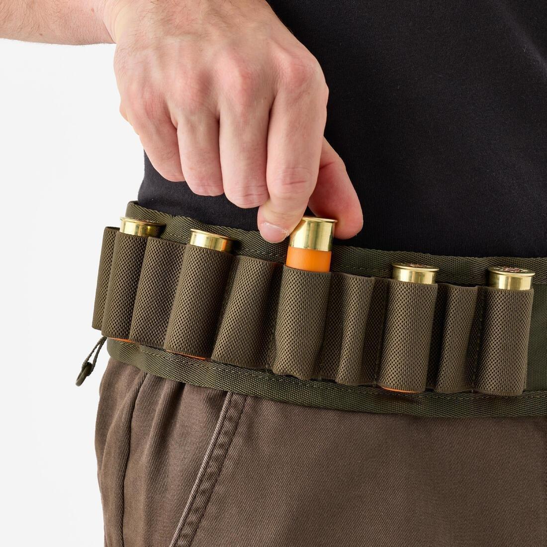 12 Gauge Fabric Hunting Cartridge Belt, Green, No Color, large image number 2