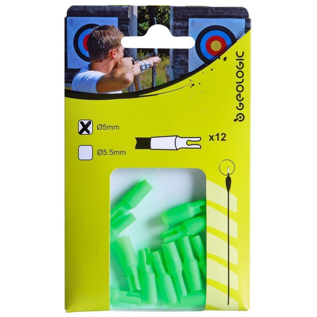 12 Archery 5 And 5.5mm Nocks, Green, No Color, medium