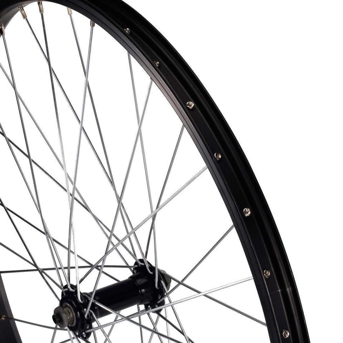 Kids' Bike Wheel 24 Front Single Wall Rim Quick Release, Black, No Color, large image number 5