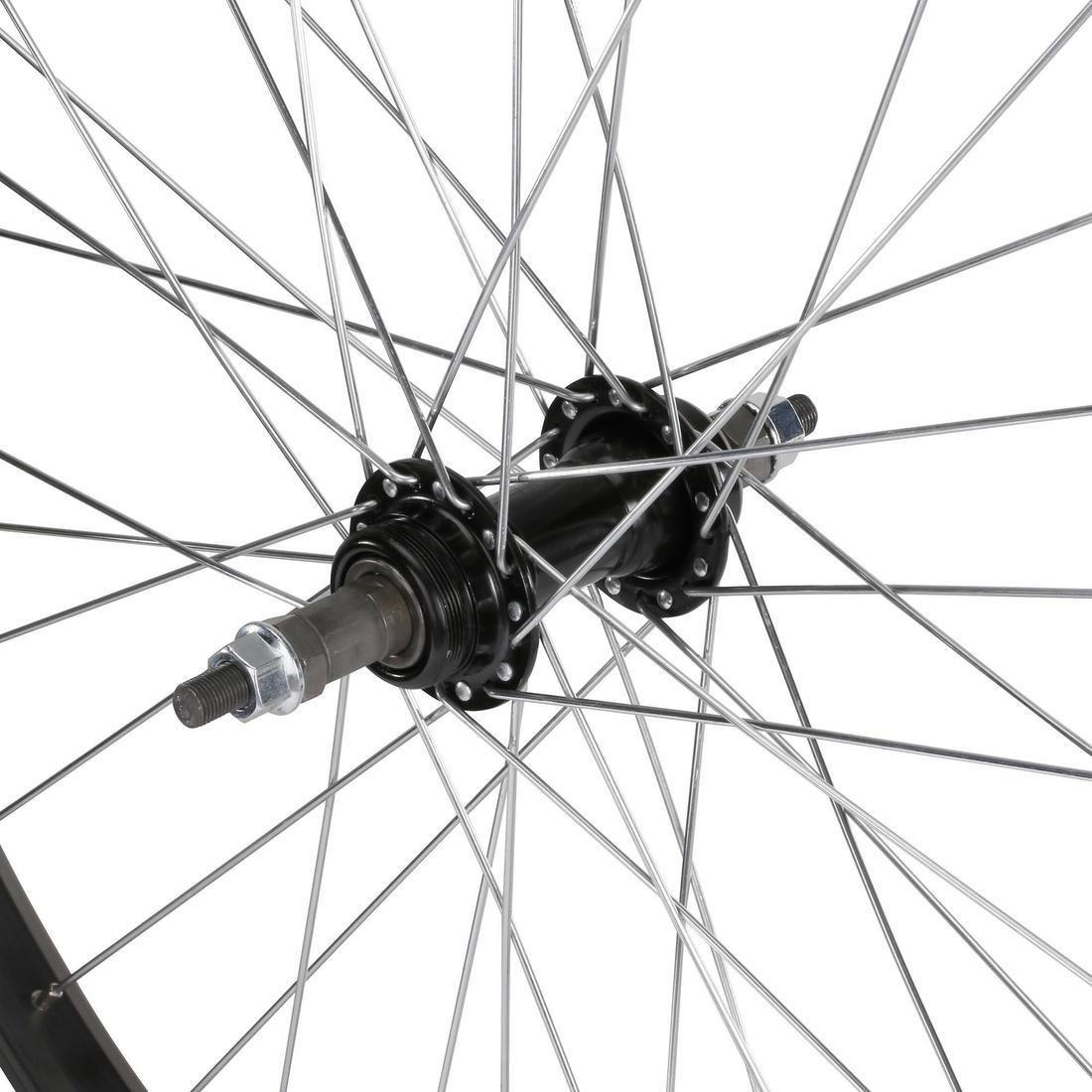 Kids Wheel 24 Rear Single Wall Rim Freewheel With Locknut, Black, No Color, large image number 7