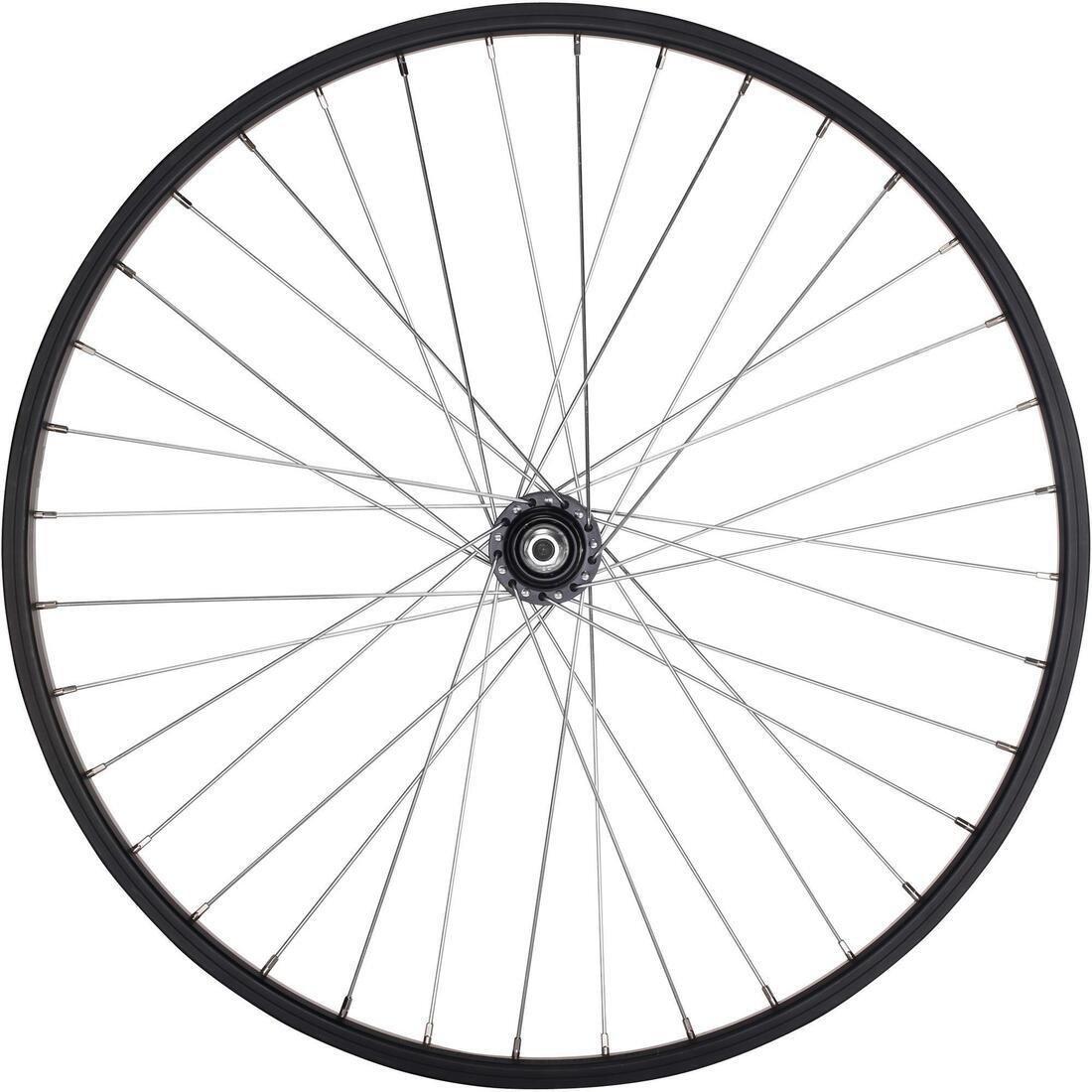 BTWIN - Kids Wheel 24 Rear Single Wall Rim Freewheel With Locknut, Black