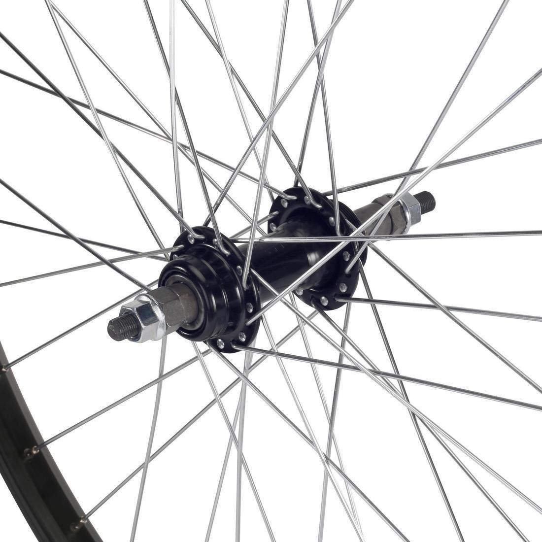 Kids Wheel 24 Rear Single Wall Rim Freewheel With Locknut, Black, No Color, large image number 9