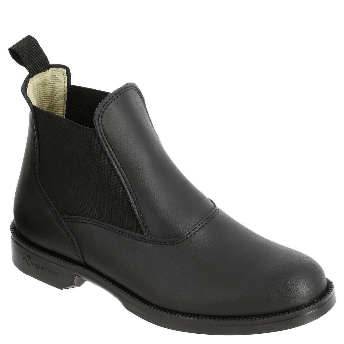 FOUGANZA - Adult Horse Riding Classic Leather Jodhpur Boots, Black