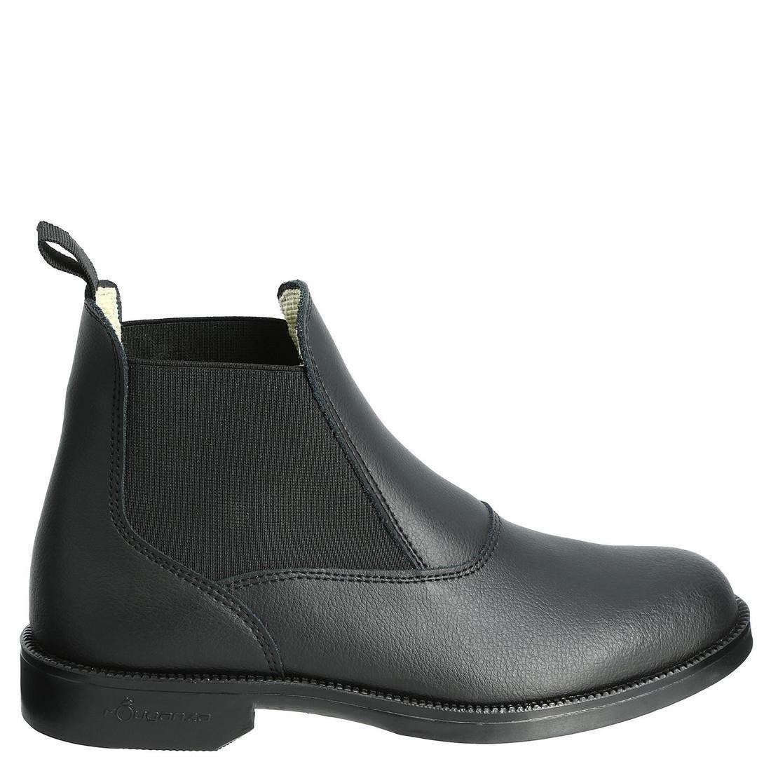 Adult Horse Riding Classic Leather Jodhpur Boots, Black, , large image number 1