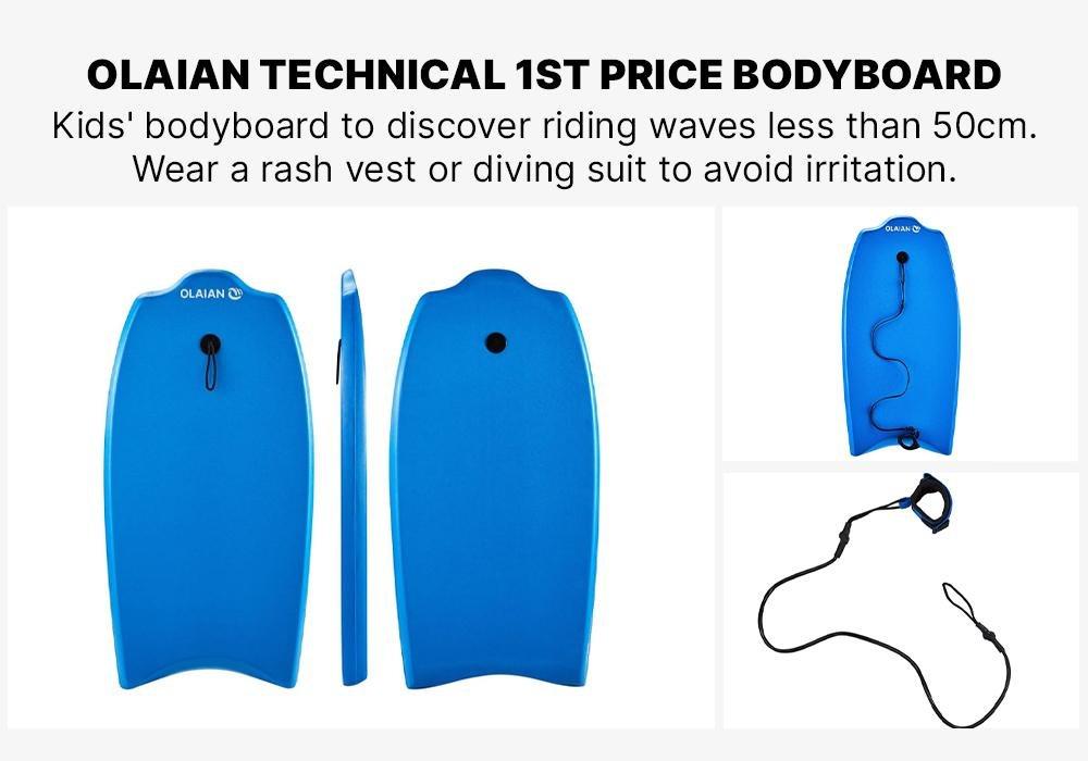 100 Kids' Technical 1st Price Bodyboard Leash, No Color, large image number 18