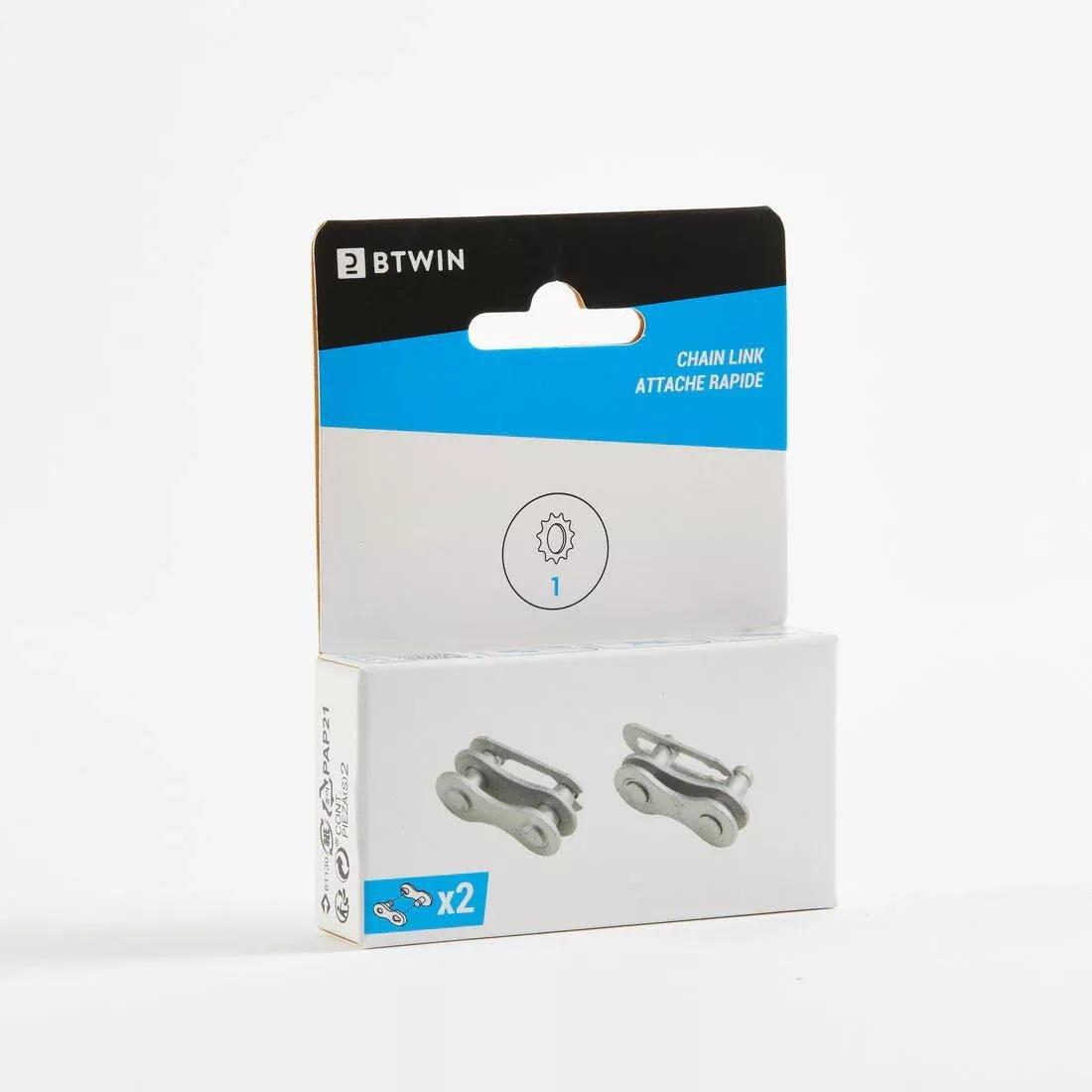 Quick Release Links for 1-speed Bike Chain, Twin-Pack, No Color, large image number 1