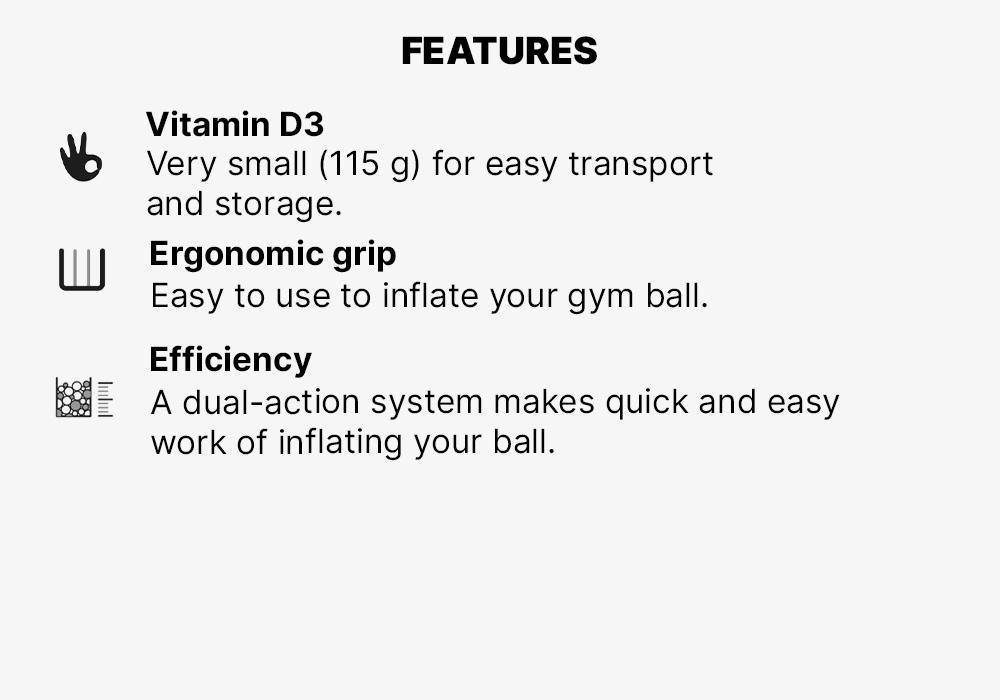 DOMYOS - Fitness Ball Pump 100-White