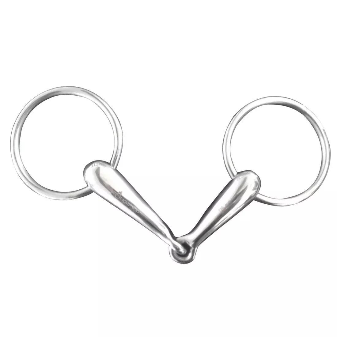 WHITE Horse and Pony Riding Stainless Steel Hollow Snaffle Bit, No Color, medium