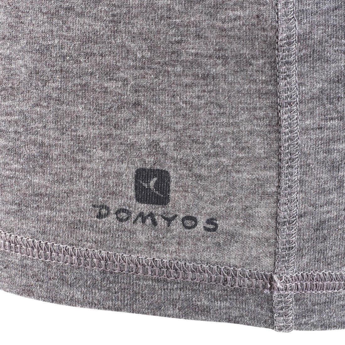 Women Slim-Fit Pilates And Gentle Gym T-Shirt - 500, Grey, No Color, large image number 6