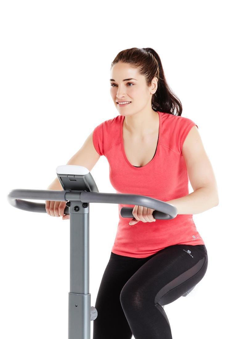Women Slim-Fit Pilates And Gentle Gym T-Shirt - 500, Grey, No Color, large image number 14