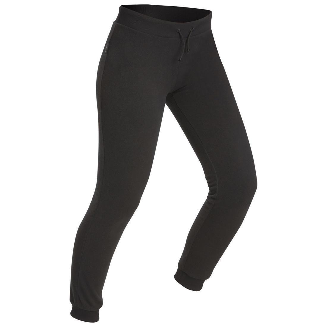 Women's Mountain Trekking Fleece Tights - Trek 100, Black, No Color, large image number 1
