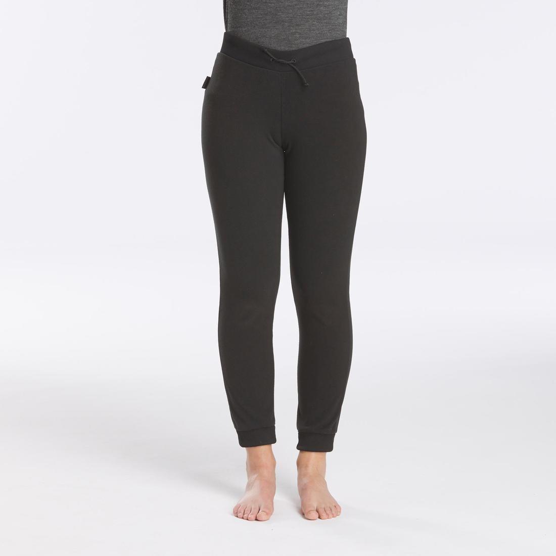 Women's Mountain Trekking Fleece Tights - Trek 100, Black, , large image number 3