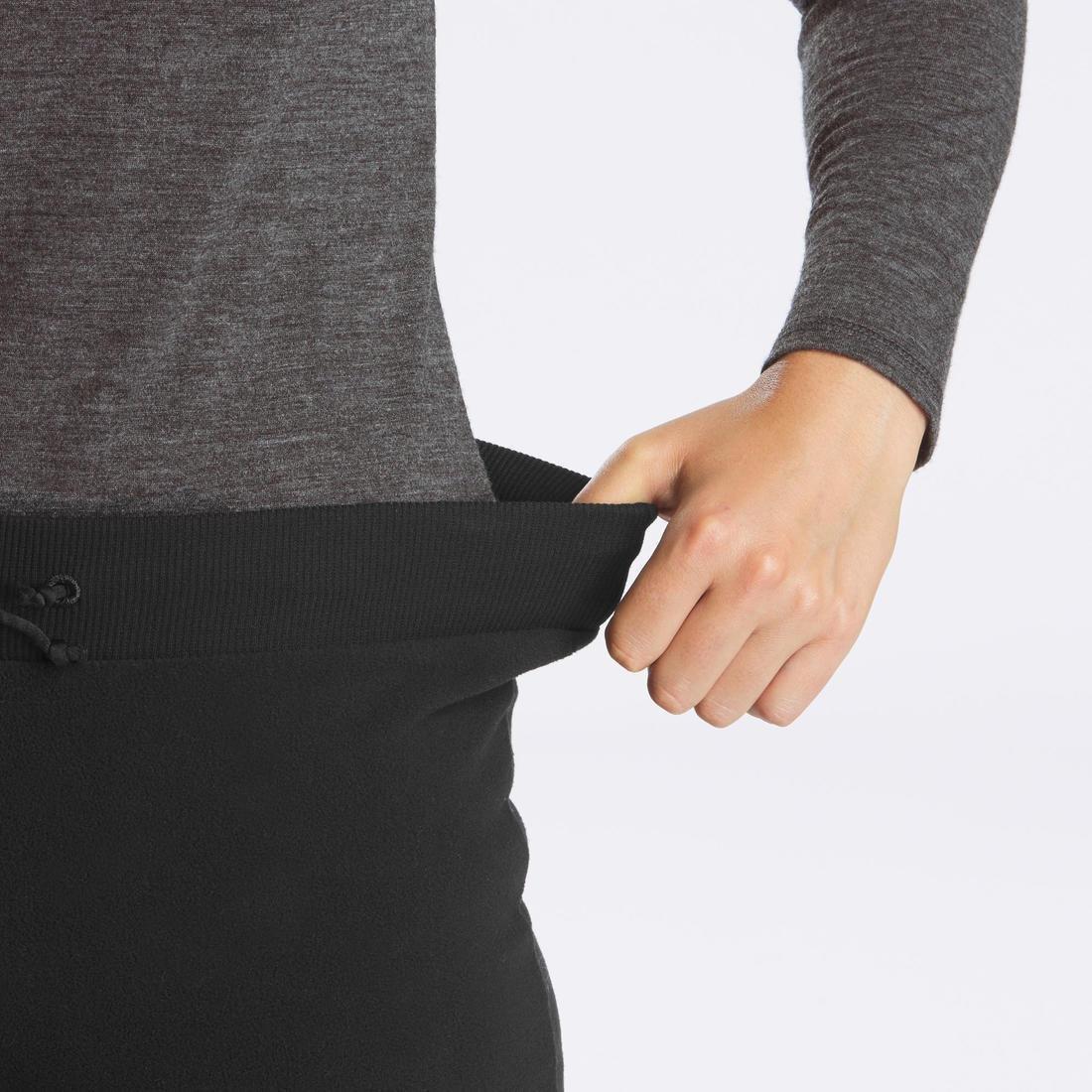 Women's Mountain Trekking Fleece Tights - Trek 100, Black, No Color, large image number 6