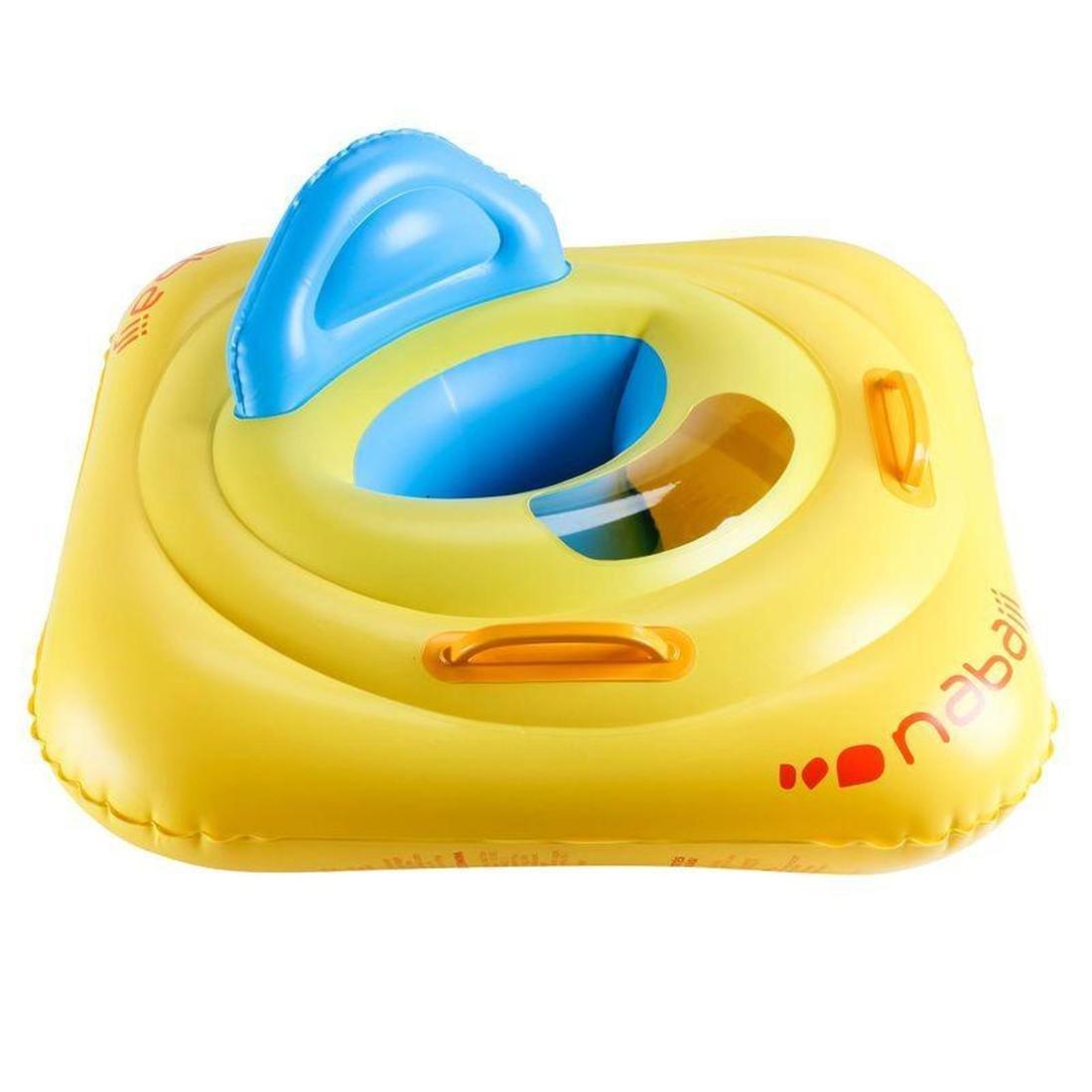 NABAIJI - Inflatable Baby Seat Buoy For Swimming Pool With Porthole With Handles, Yellow