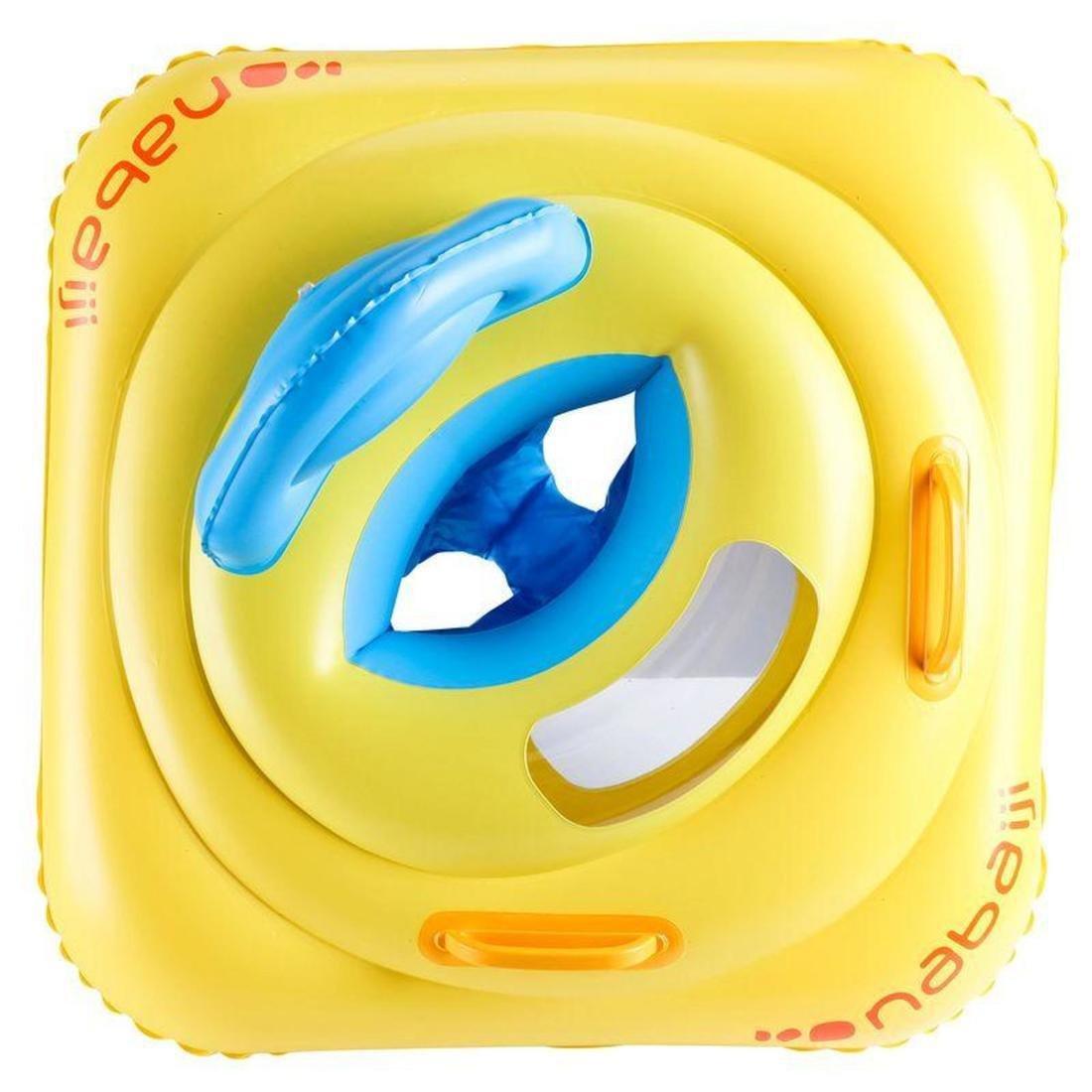 Inflatable Baby Seat Buoy For Swimming Pool With Porthole With Handles, Yellow, No Color, large image number 2