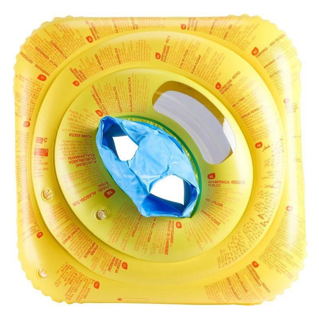 NABAIJI - Inflatable Baby Seat Buoy For Swimming Pool With Porthole With Handles, Yellow