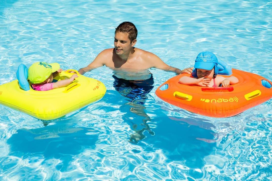 Inflatable Baby Seat Buoy For Swimming Pool With Porthole With Handles, Yellow, No Color, large image number 8