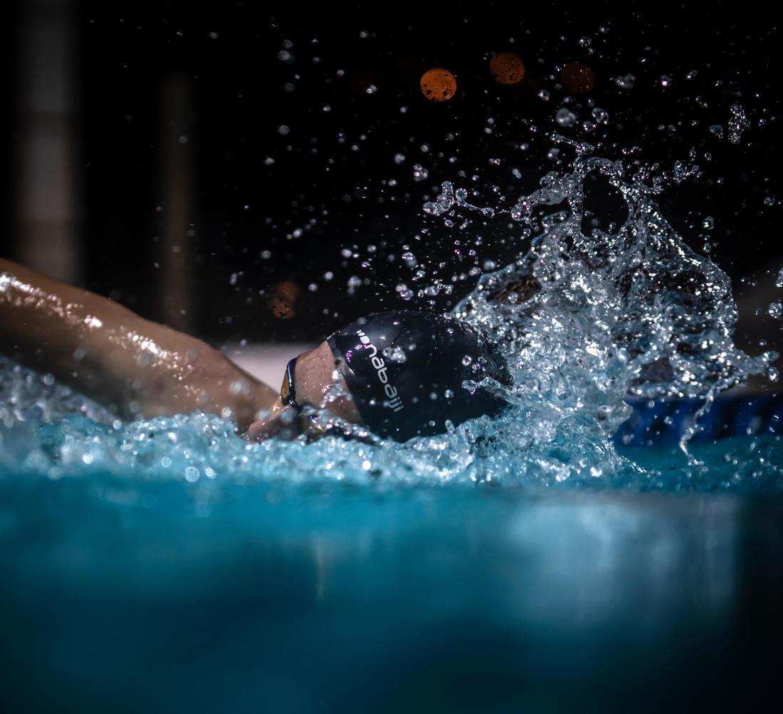 Silicone Swim Cap, Black, No Color, large image number 12