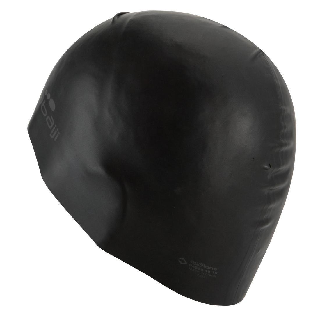 Silicone Swim Cap, Black, No Color, large image number 14