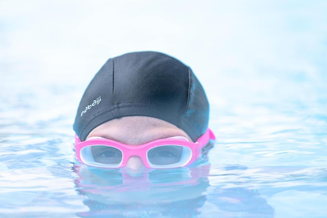 Mesh Fabric Swim Cap, Blue, , large image number 3