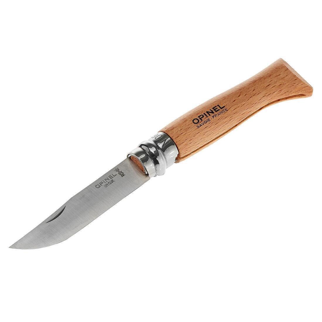 Opinel Number 8 Stainless Hiking Knife, Brown, No Color, large image number 0