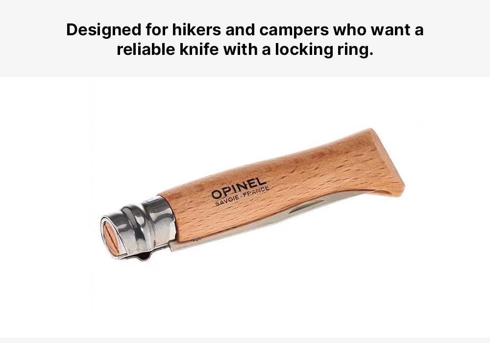 Opinel Number 8 Stainless Hiking Knife, Brown, No Color, large image number 10