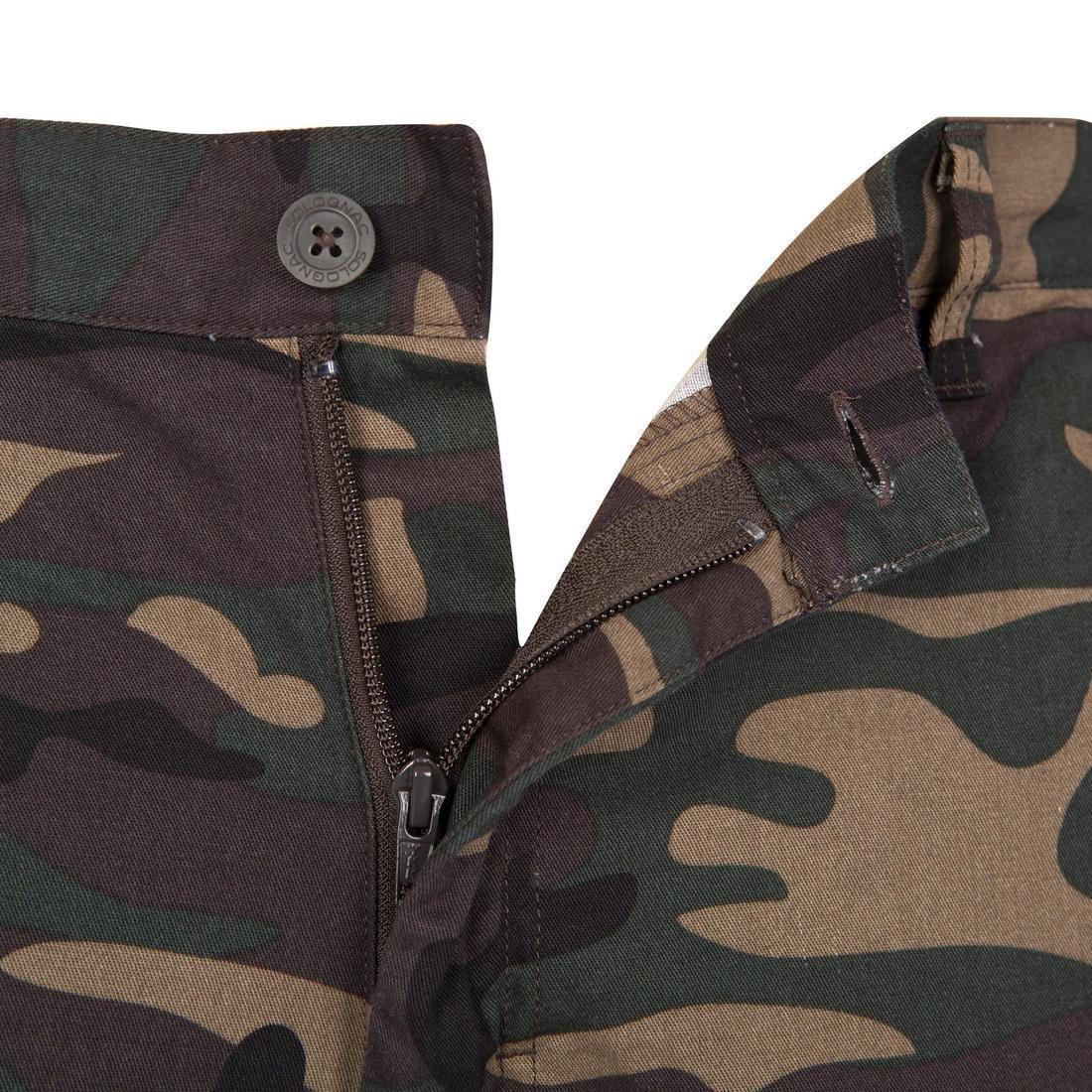 ROBUST CARGO TROUSERS STEPPE 300 CAMOUFLAGE WOODLAND, khaki, , large image number 2