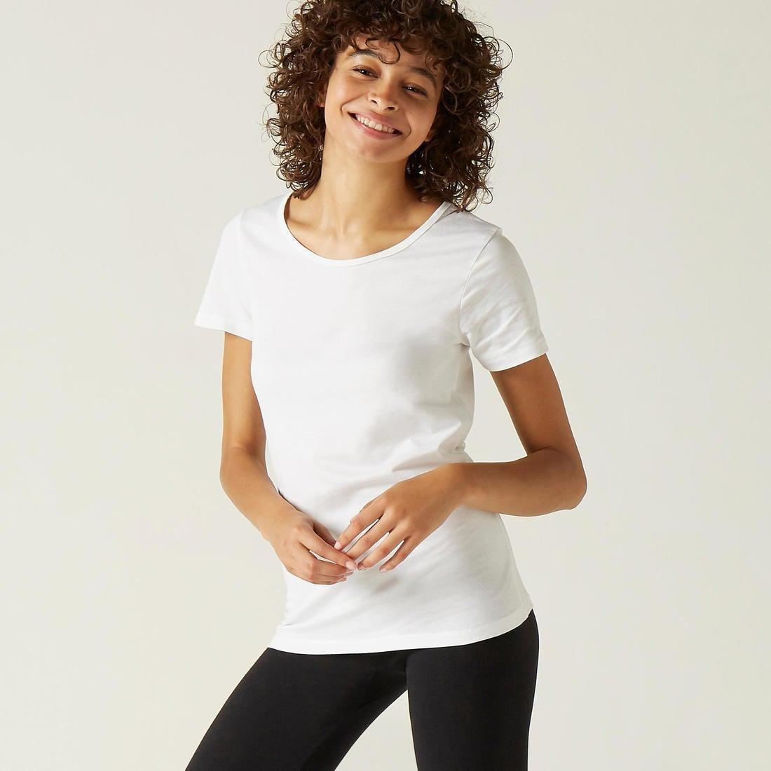 100% Cotton Fitness T-Shirt-White, , large
