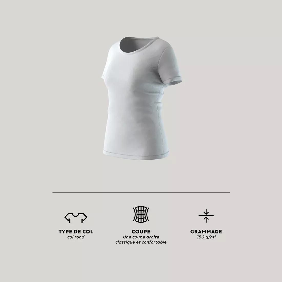 DOMYOS - 100% Cotton Fitness T-Shirt-White