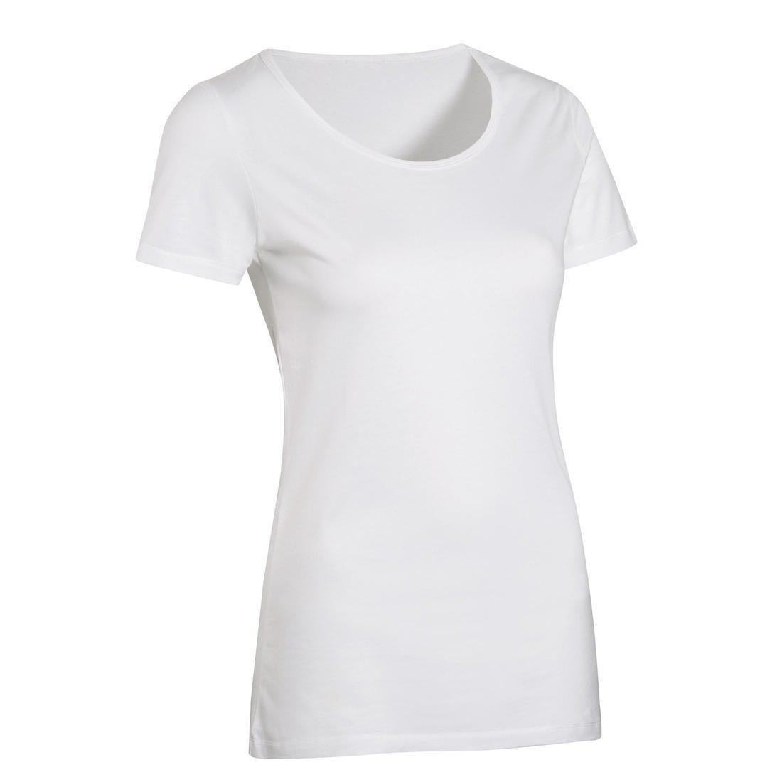 DOMYOS - 100% Cotton Fitness T-Shirt-White