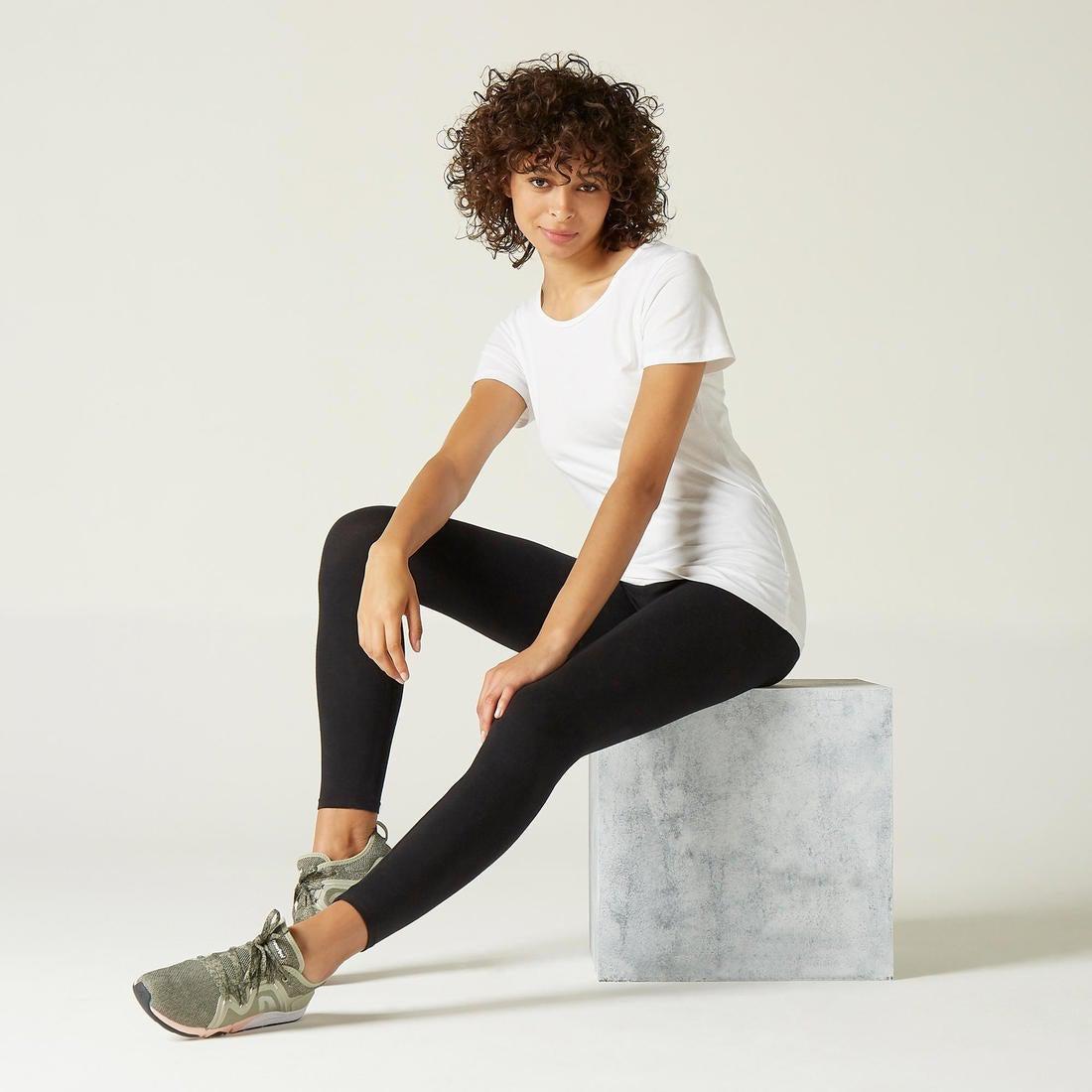 100% Cotton Fitness T-Shirt-White, No Color, large image number 8