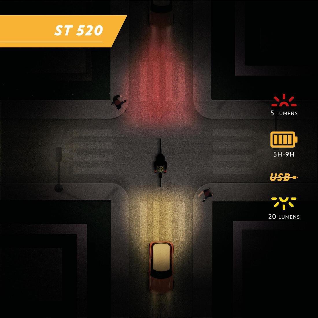 Front/Rear Led Usb Bike Light Set 20 Lumens - St 520, Black, No Color, large image number 6