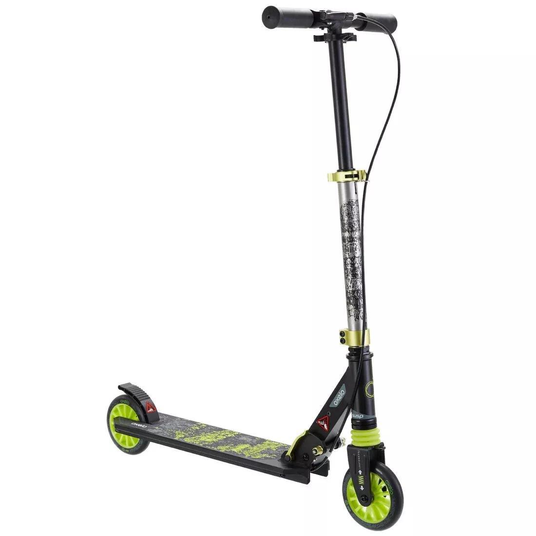 Mid Kids Scooter With Handlebar Brake And Suspension, Black, No Color, large image number 0