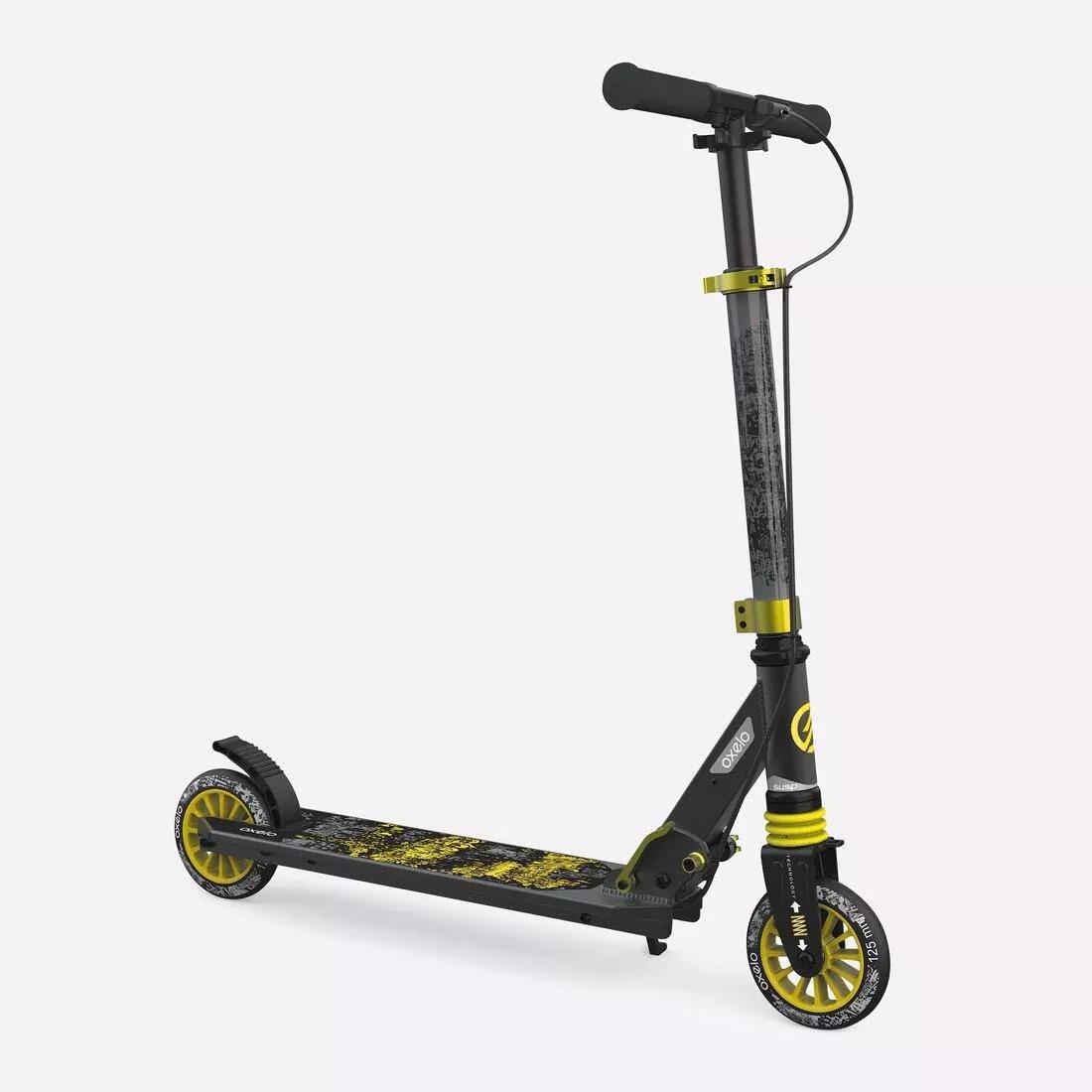 Mid Kids Scooter With Handlebar Brake And Suspension, Black, No Color, large image number 1