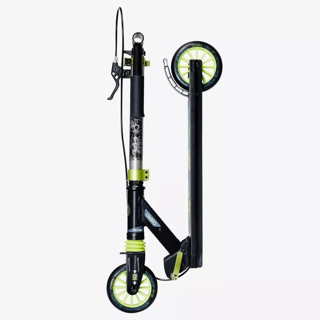 Mid Kids Scooter With Handlebar Brake And Suspension, Black, No Color, large image number 4