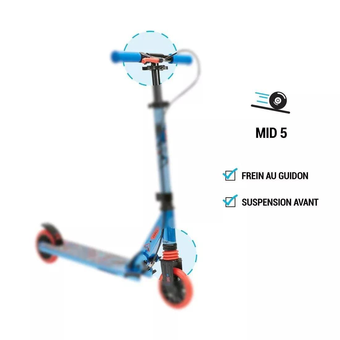 Mid Kids Scooter With Handlebar Brake And Suspension, Black, No Color, large image number 5