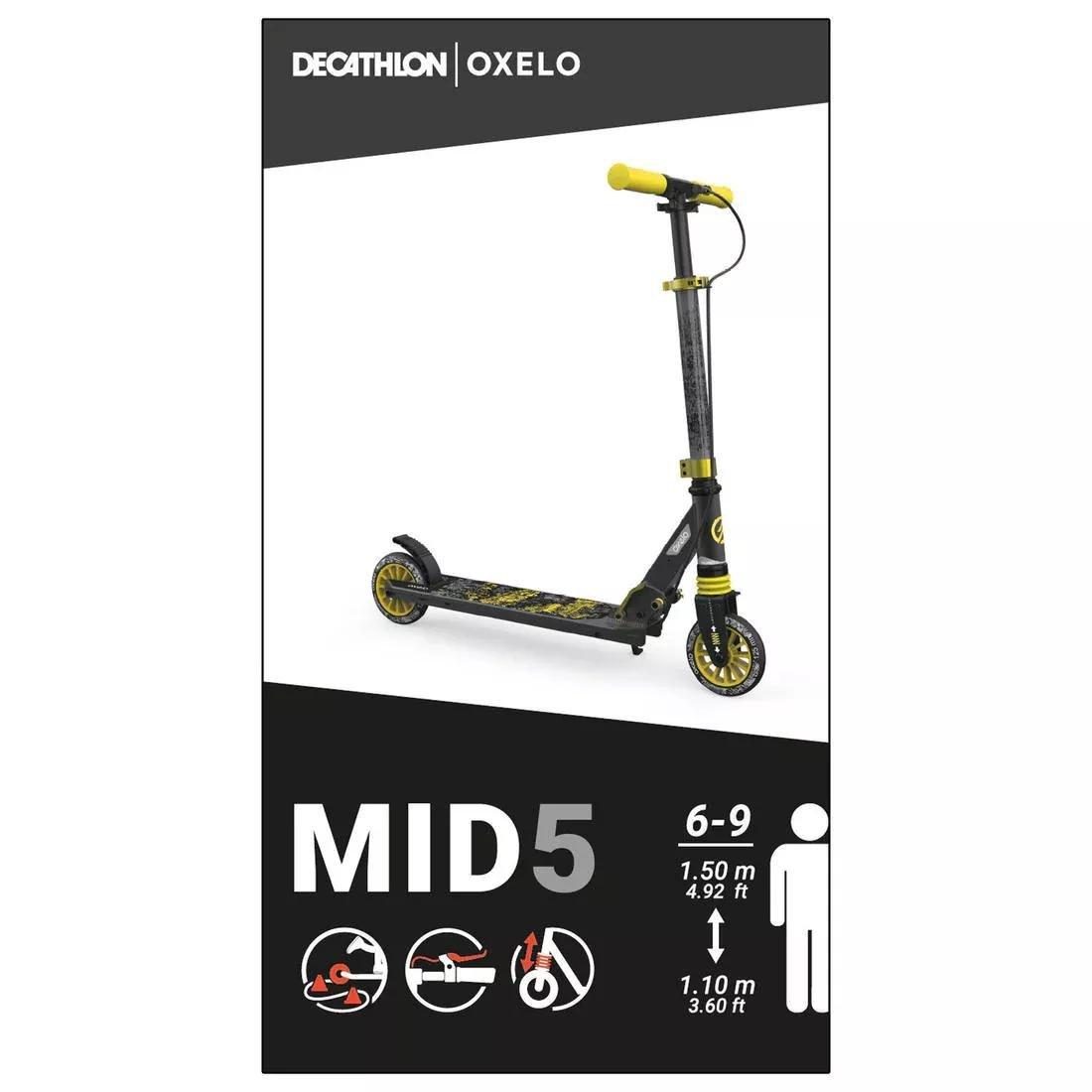Mid Kids Scooter With Handlebar Brake And Suspension, Black, No Color, large image number 7