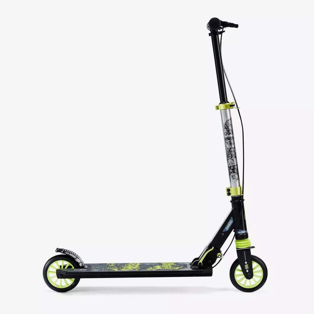 Mid Kids Scooter With Handlebar Brake And Suspension, Black, No Color, large image number 9