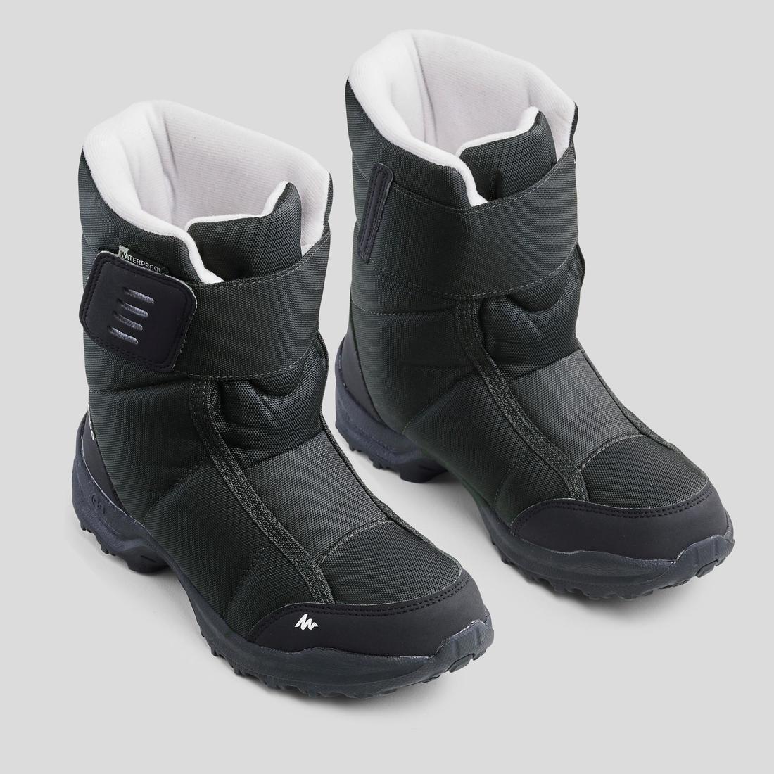Kids WarmWaterproof Snow Hiking Boots Sh100 X-Warm, Black, , large image number 3