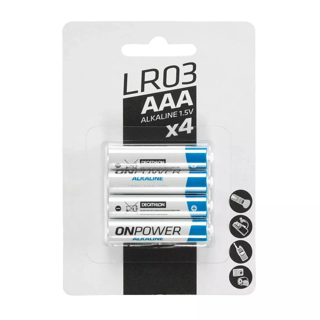 Pack of Four AAA Alkaline Batteries, Grey, No Color, large image number 0