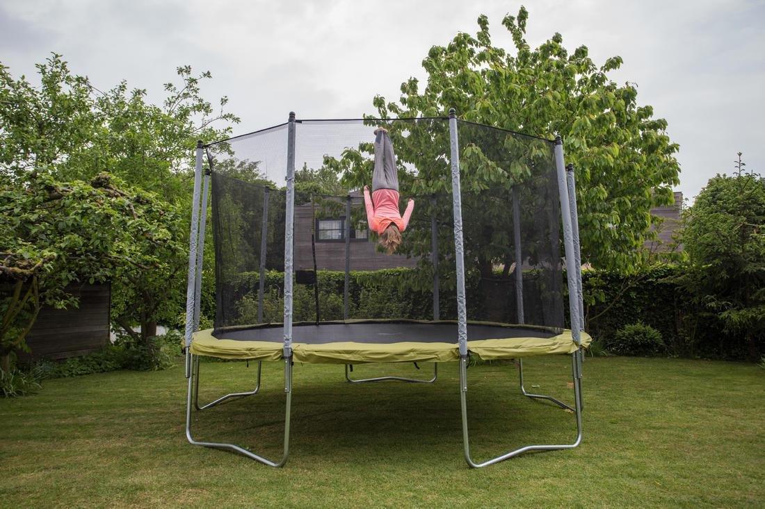 Round Trampoline With Safety Net - 420, Grey, No Color, large image number 8