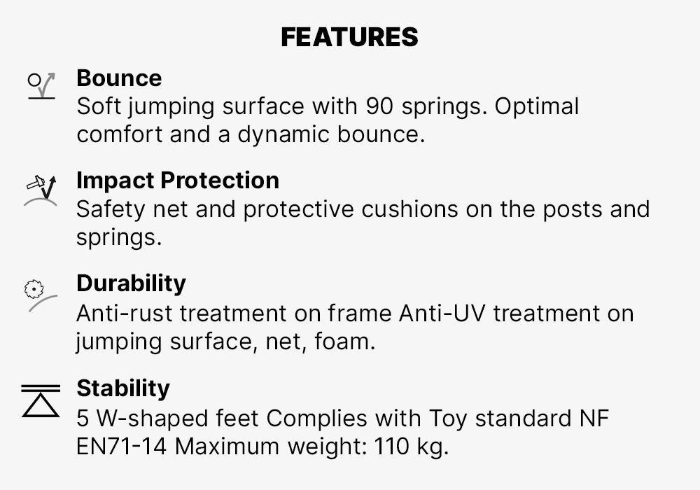 Round Trampoline With Safety Net - 420, Grey, No Color, large image number 11